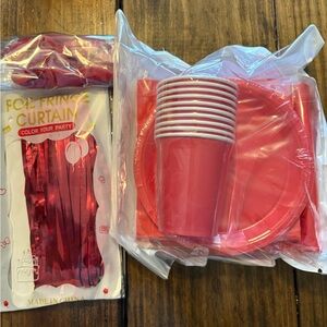Red Party Supplies Set Serves 10